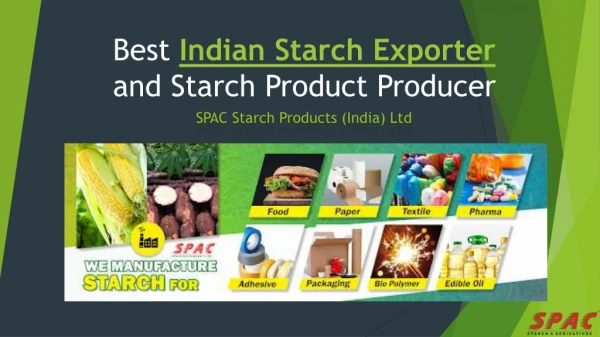 Best Indian Starch Exporter and Starch Product Producer