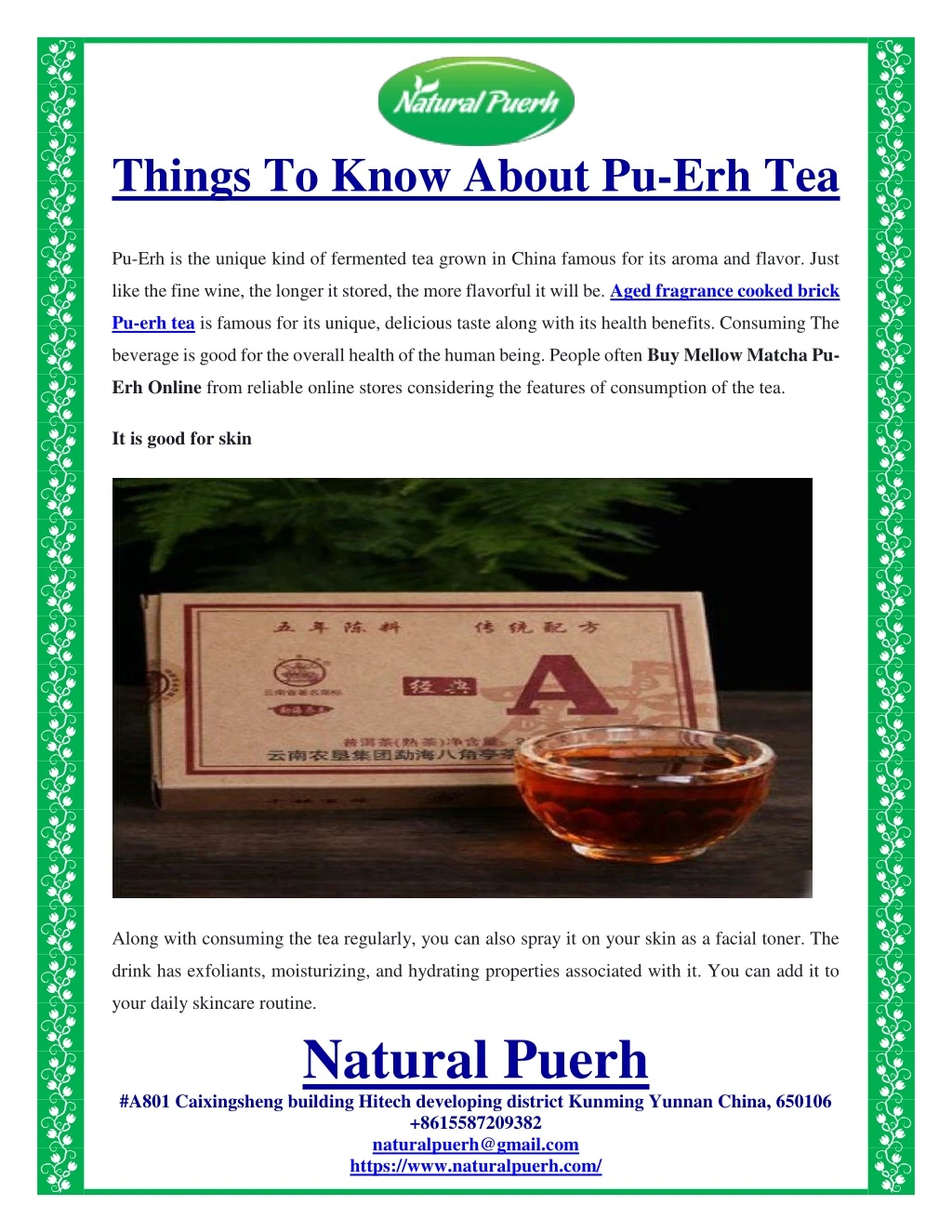 things to know about pu erh tea
