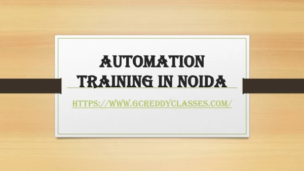 automation training in noida