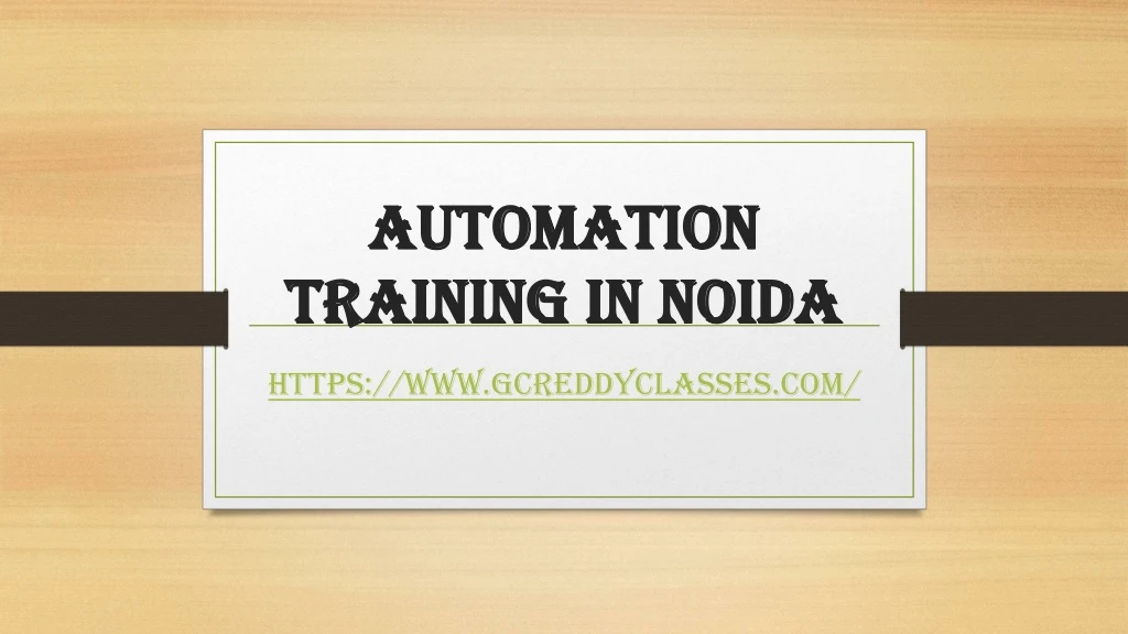 automation training in noida