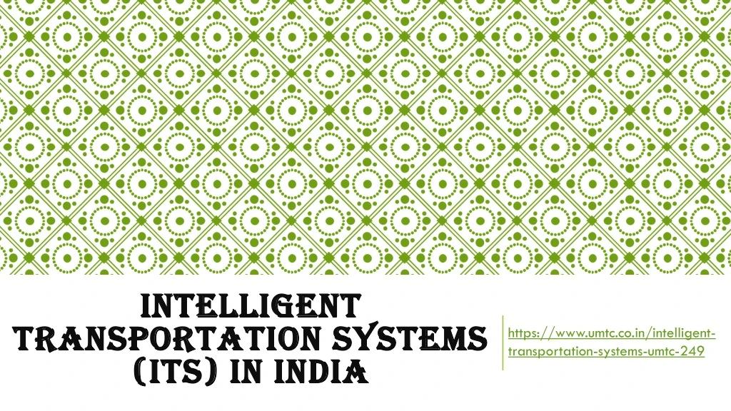 intelligent transportation systems its in india
