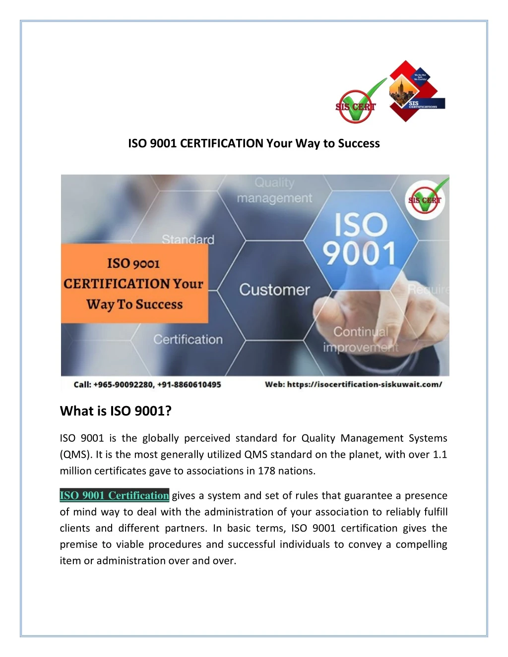 iso 9001 certification your way to success