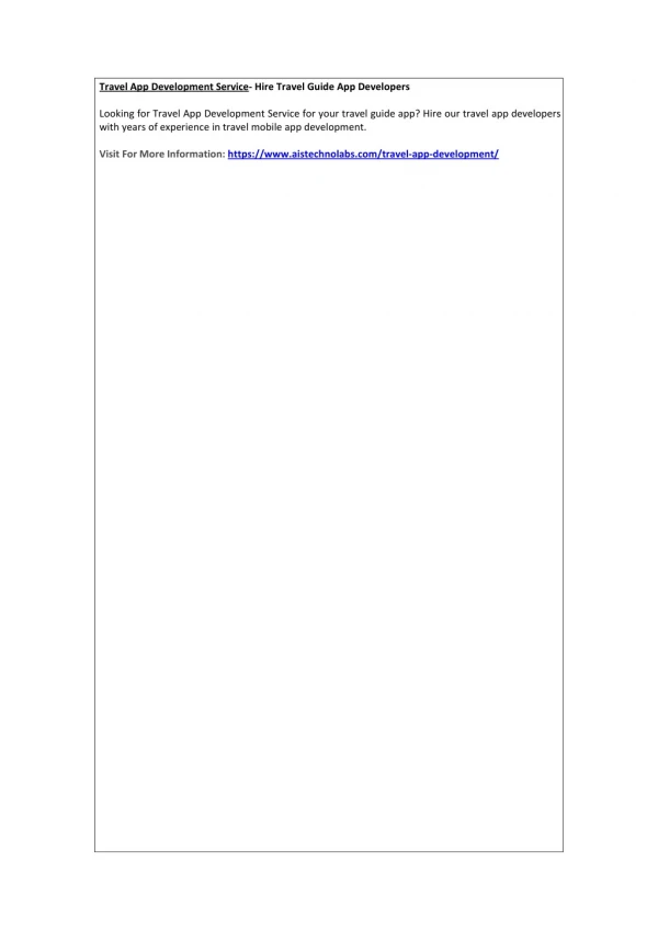 travel app development service hire travel guide