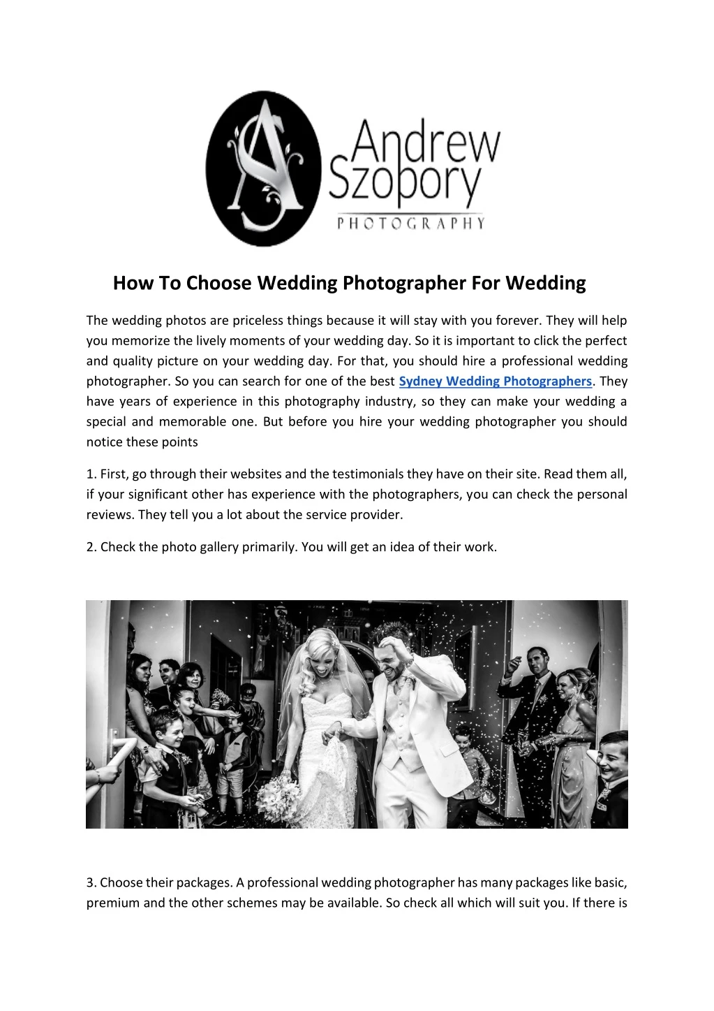 how to choose wedding photographer for wedding