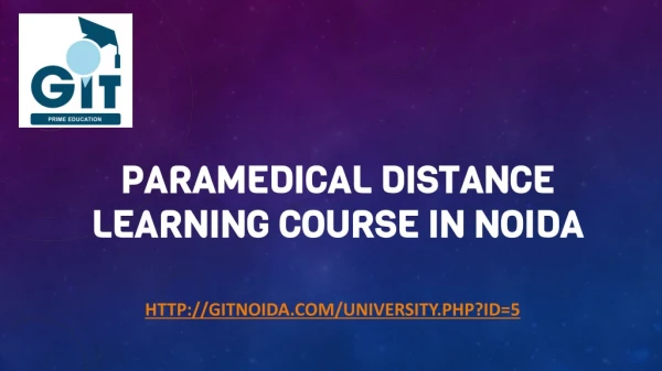paramedical distance learning course in noida