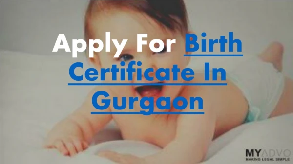 Apply For Birth Certificate In Gurgaon