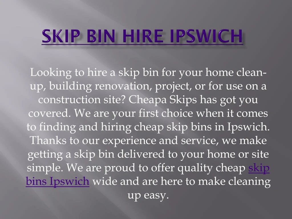 skip bin hire ipswich