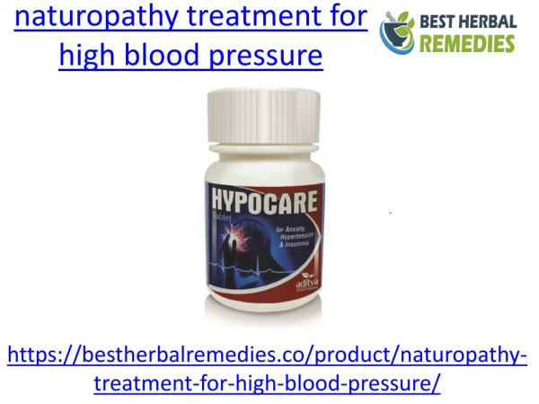 What is the best naturopathy treatment for high blood pressure