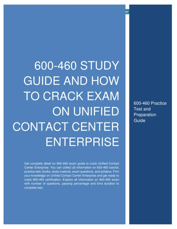 600 460 study guide and how to crack exam
