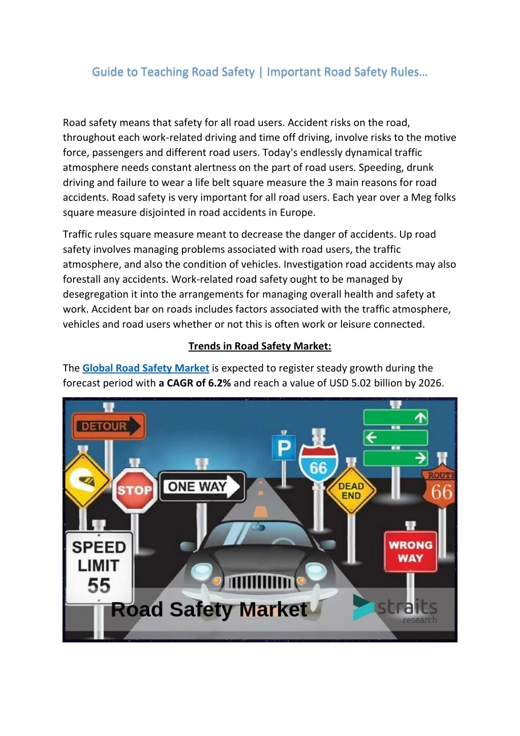 guide to teaching road safety important road