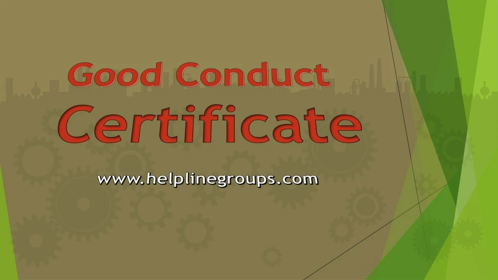 good conduct certificate