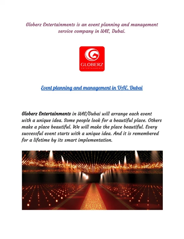 Dubai based event management company | Festival events in UAE