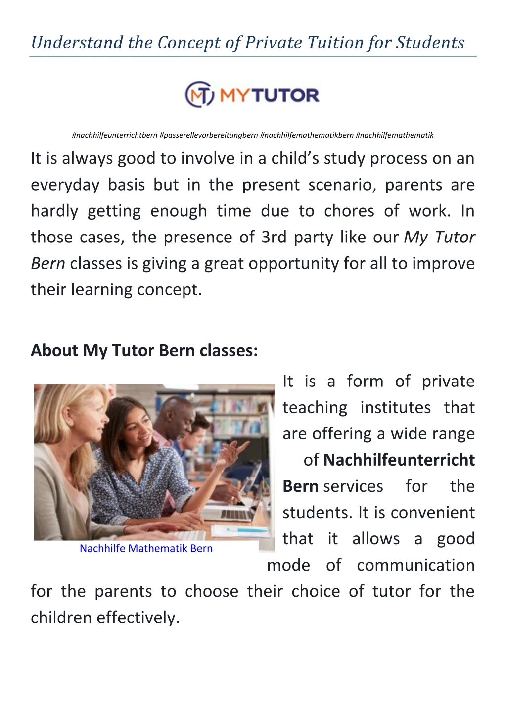 understand the concept of private tuition
