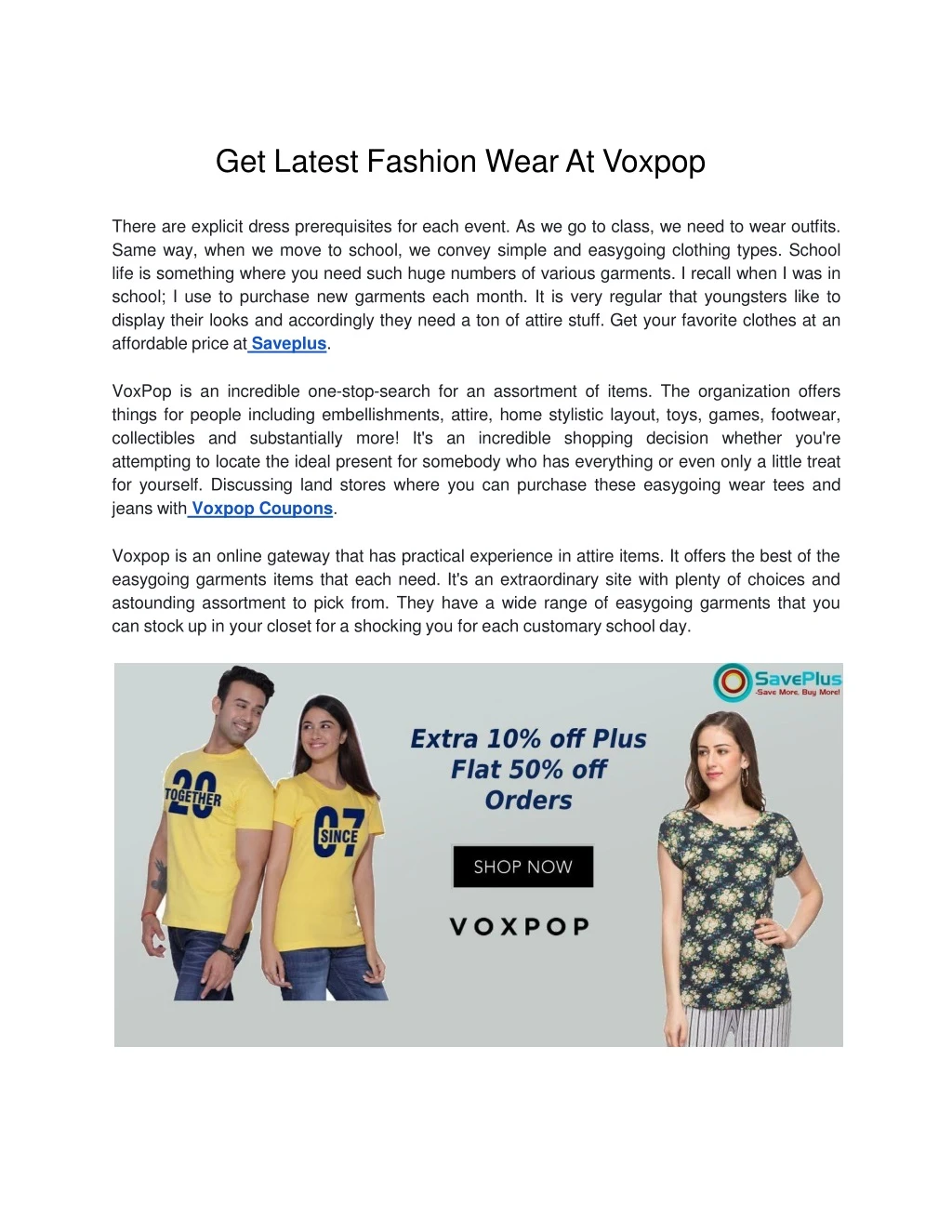 get latest fashion wear at voxpop
