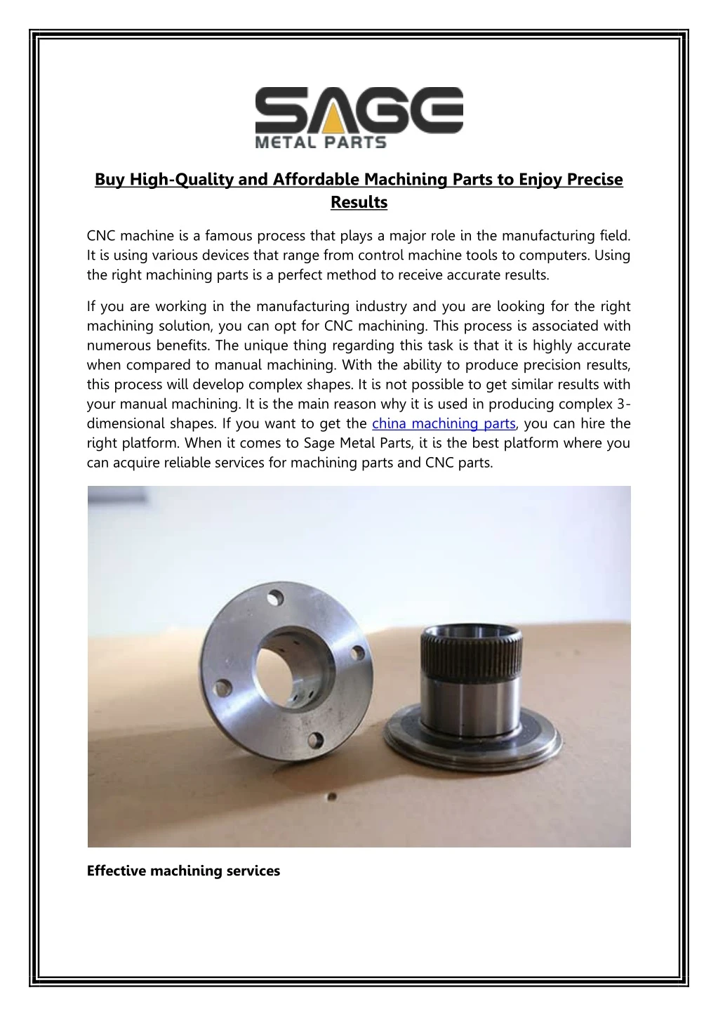buy high quality and affordable machining parts