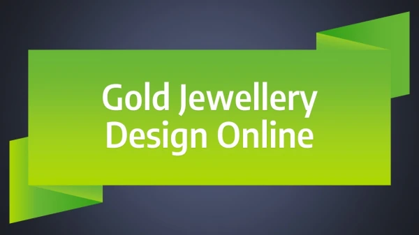 Gold Jewellery Design Online