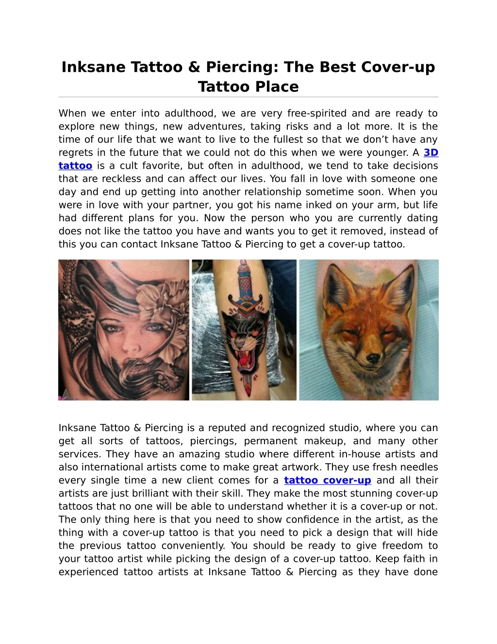 inksane tattoo piercing the best cover up tattoo