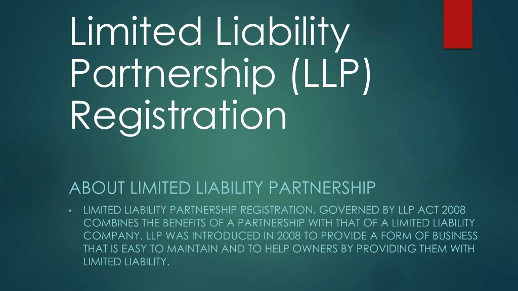 limited liability partnership llp registration