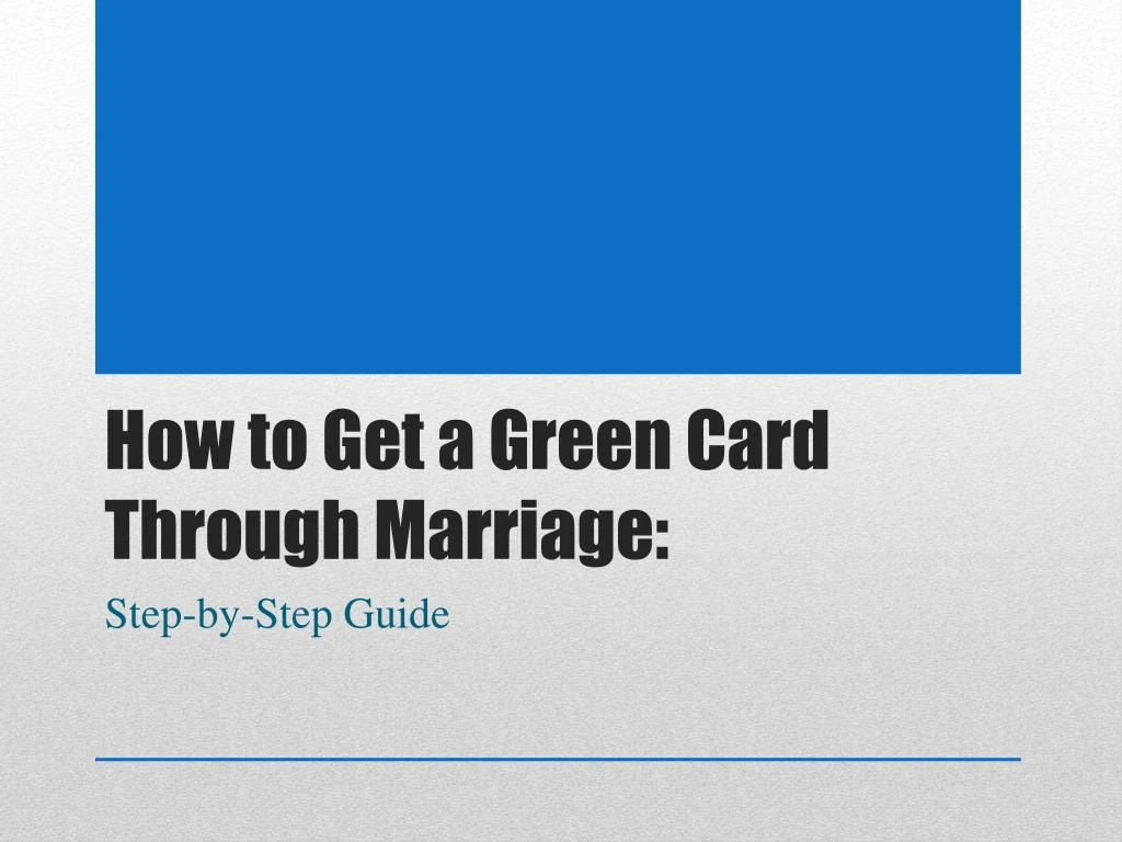 how to get a green card through marriage
