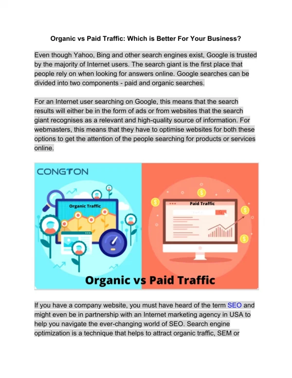 Organic vs Paid Traffic: Which is Better For Your Business?
