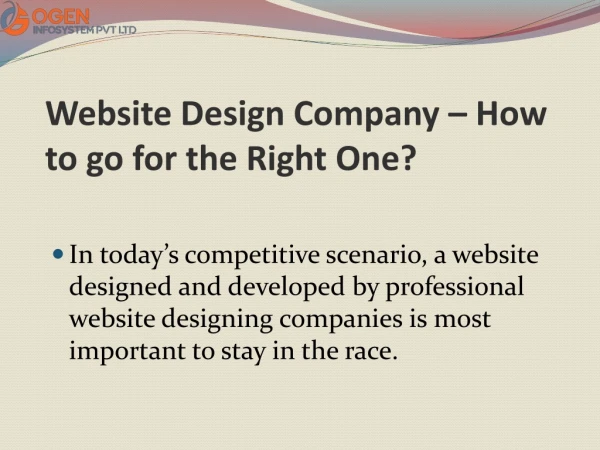 website design company how to go for the right one