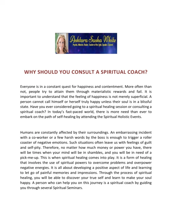 Why Should You Consult A Spiritual Coach?