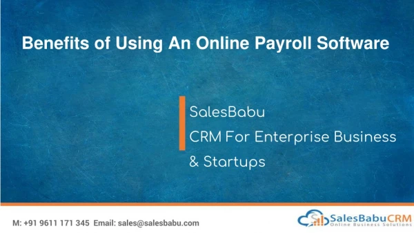 benefits of using an online payroll software