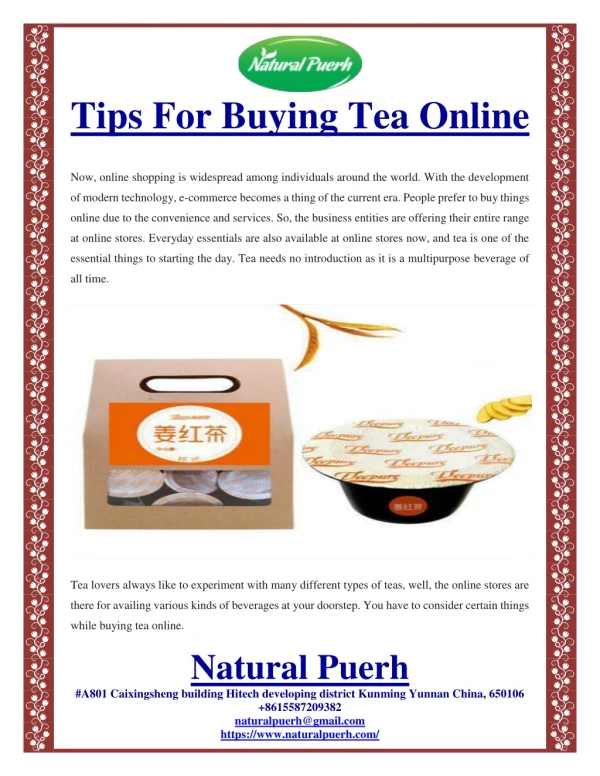 Tips For Buying Tea Online