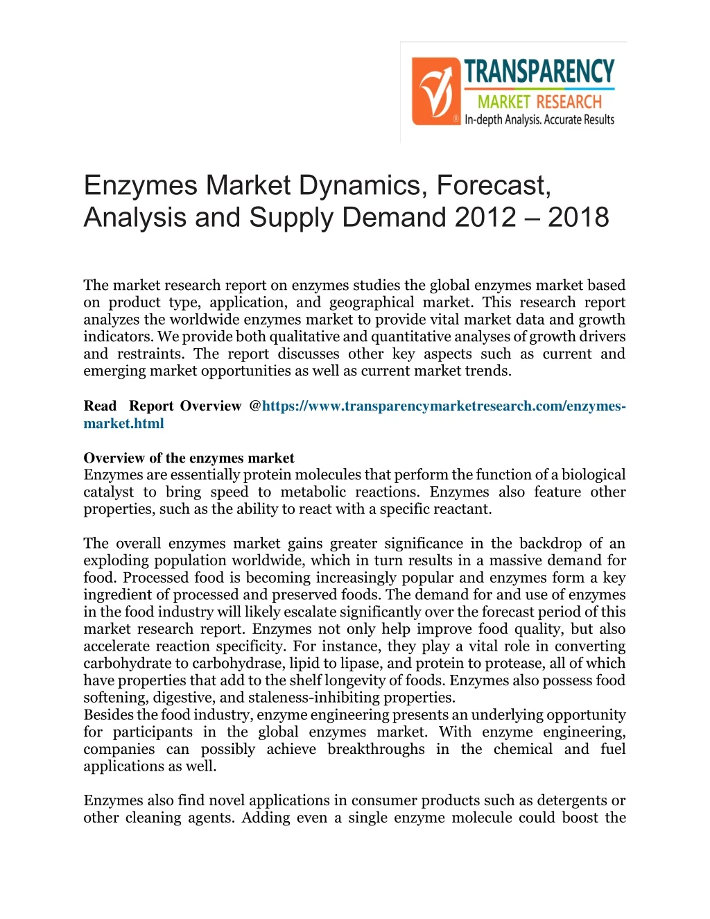 enzymes market dynamics forecast analysis