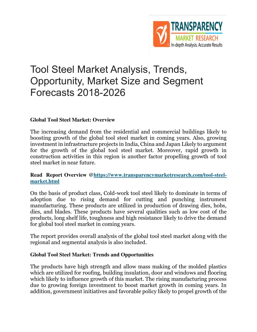 tool steel market analysis trends opportunity