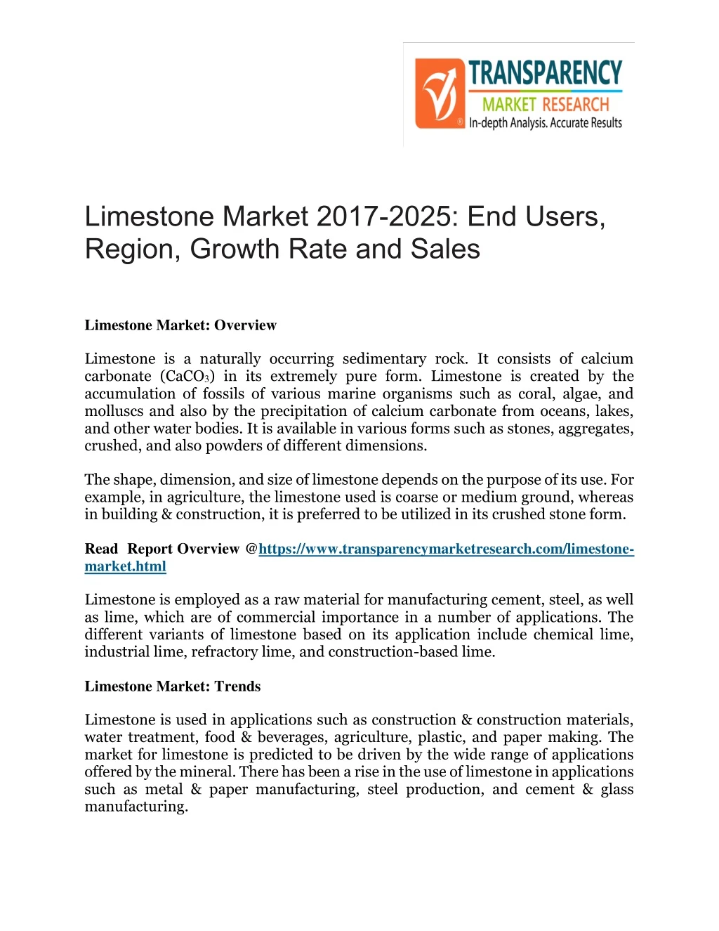 limestone market 2017 2025 end users region