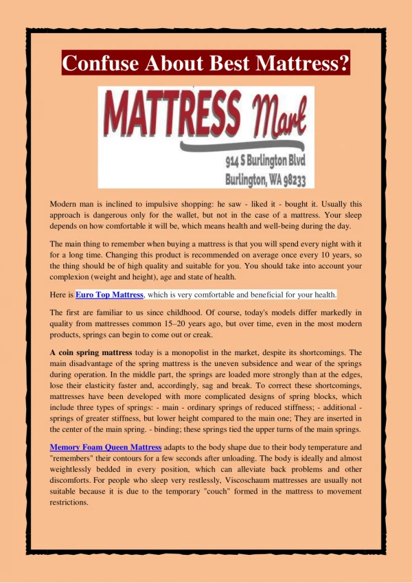 Confuse About Best Mattress?