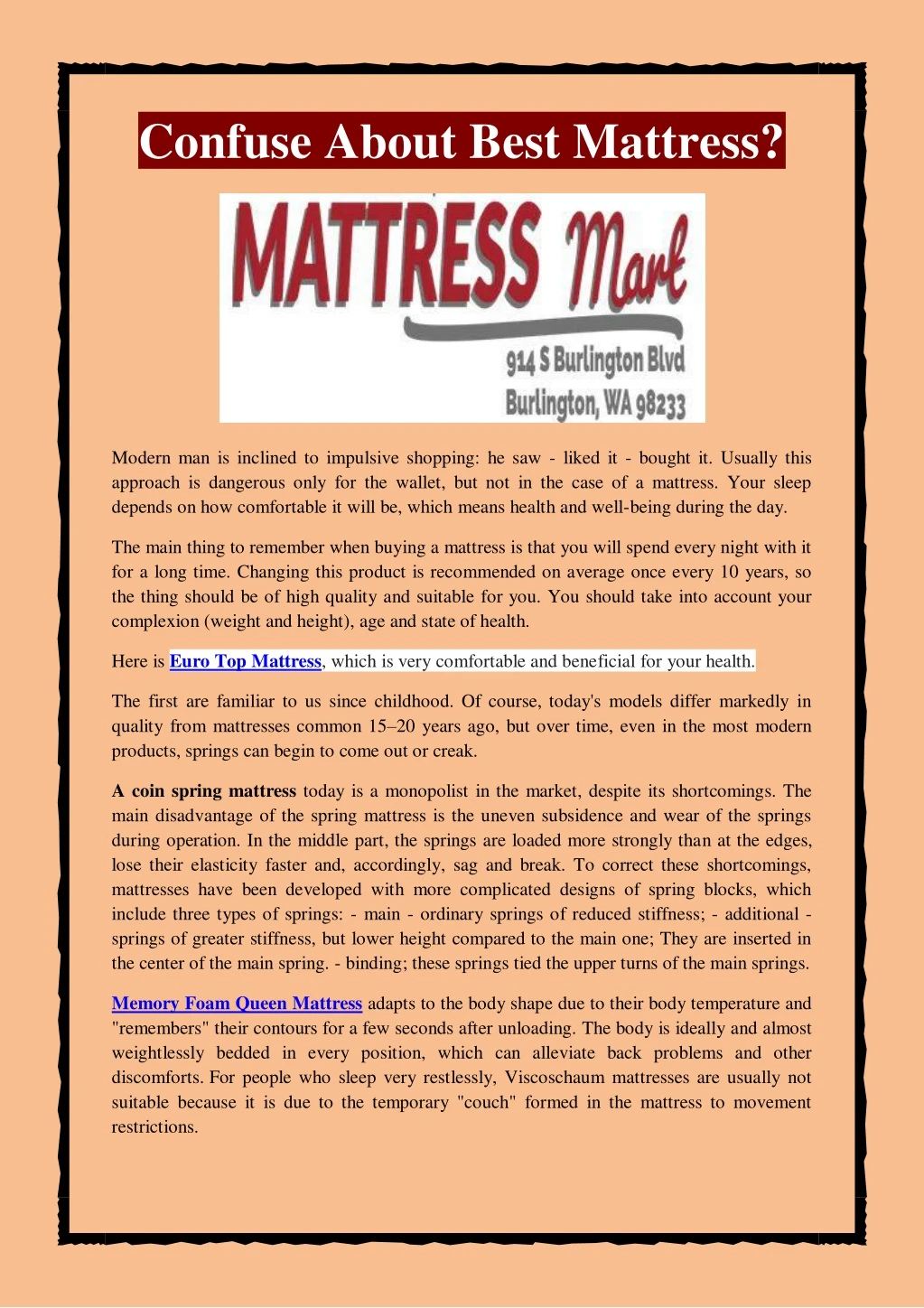 confuse about best mattress
