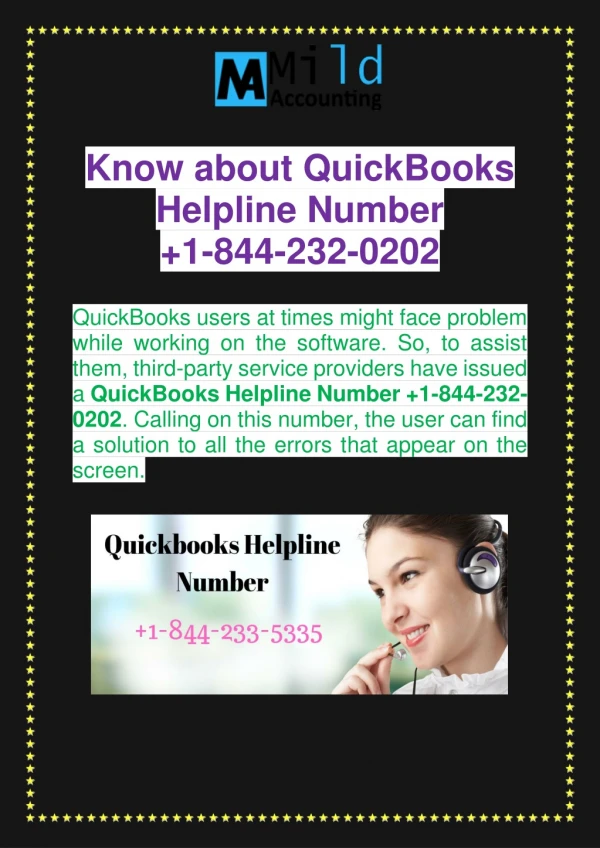 QuickBooks Helpline Number  1-844-232-0202