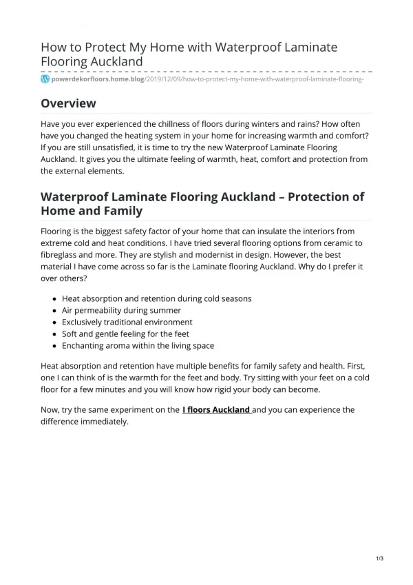 how to protect my home with waterproof laminate