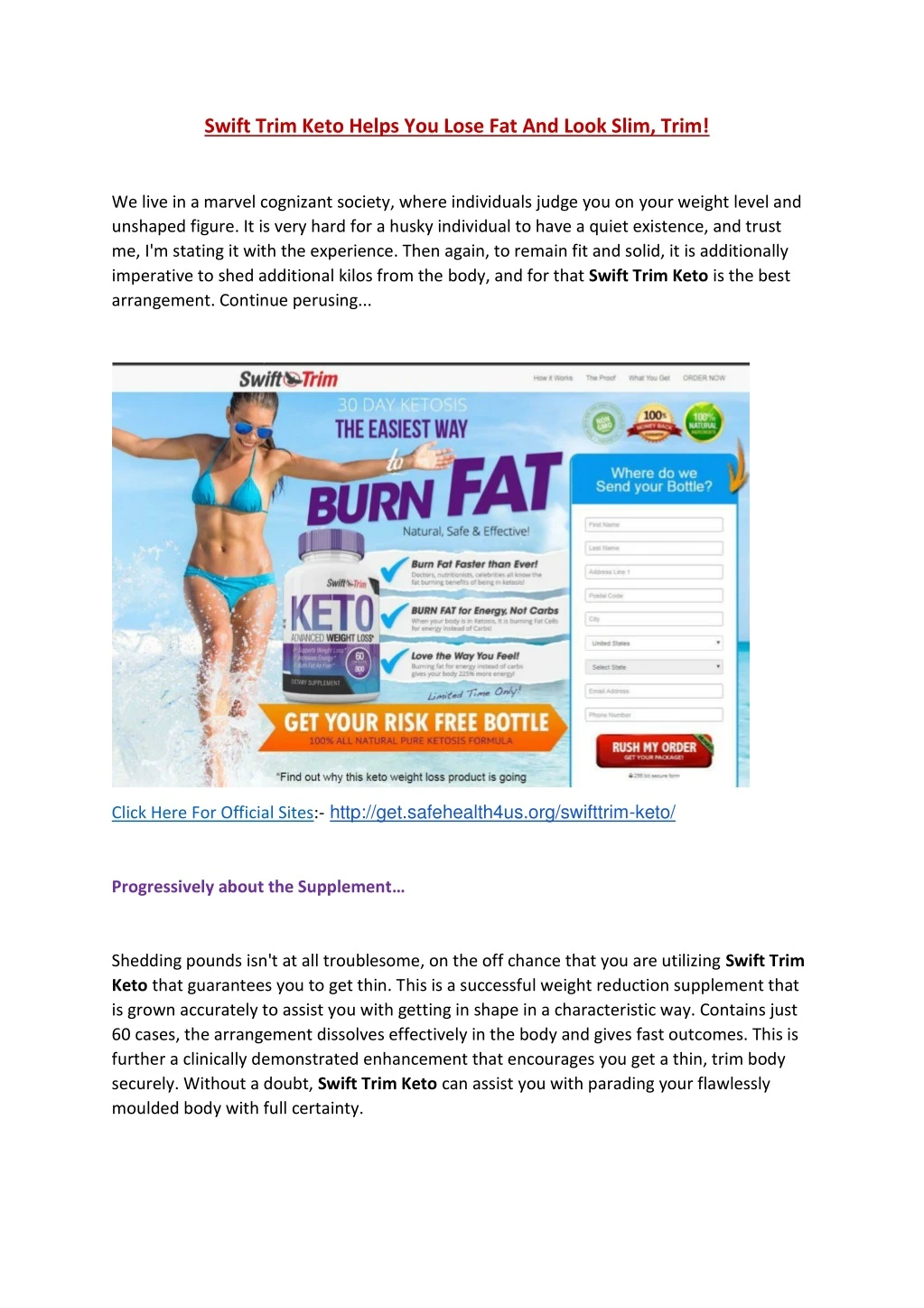 swift trim keto helps you lose fat and look slim