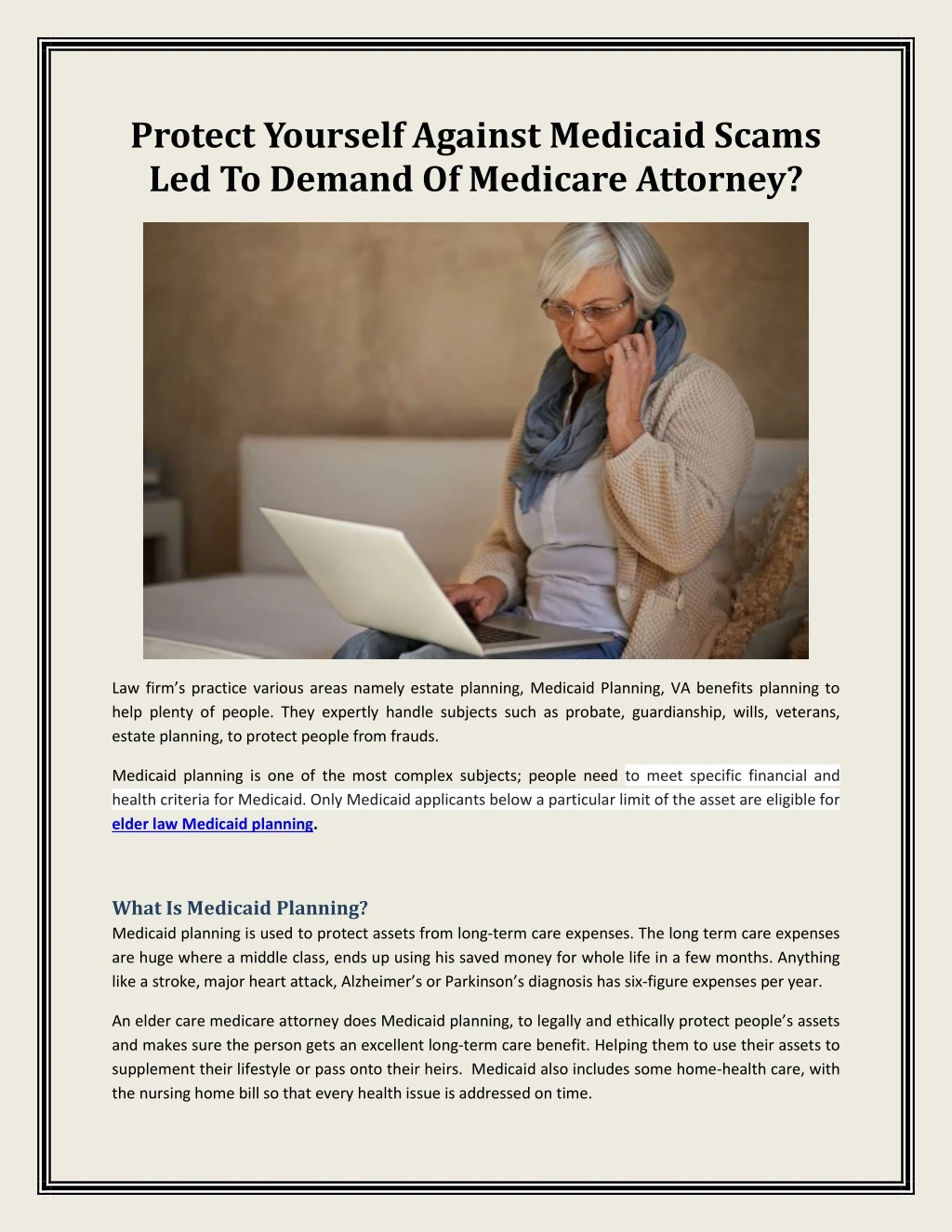 protect yourself against medicaid scams