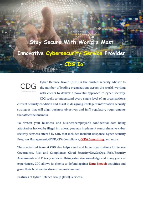 Cybersecurity Service – CDG.Io