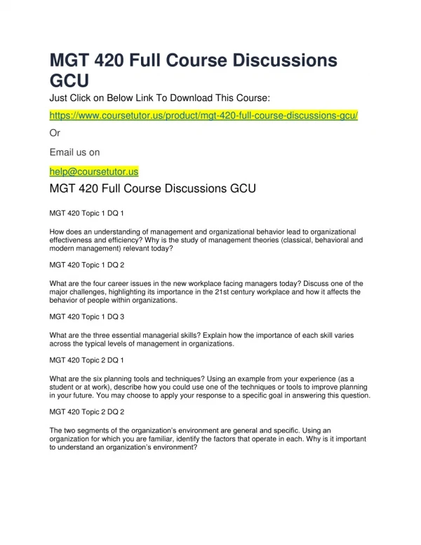 mgt 420 full course discussions gcu just click