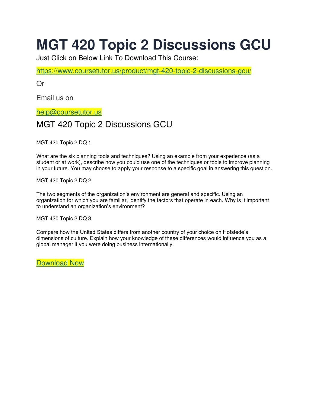 mgt 420 topic 2 discussions gcu just click