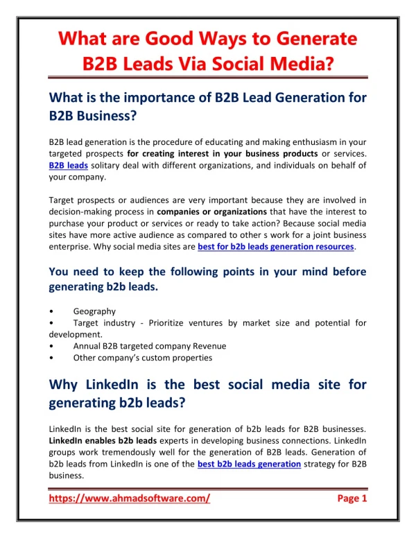 PPT - 4 Ways To Generate Leads Using Social Media PowerPoint ...