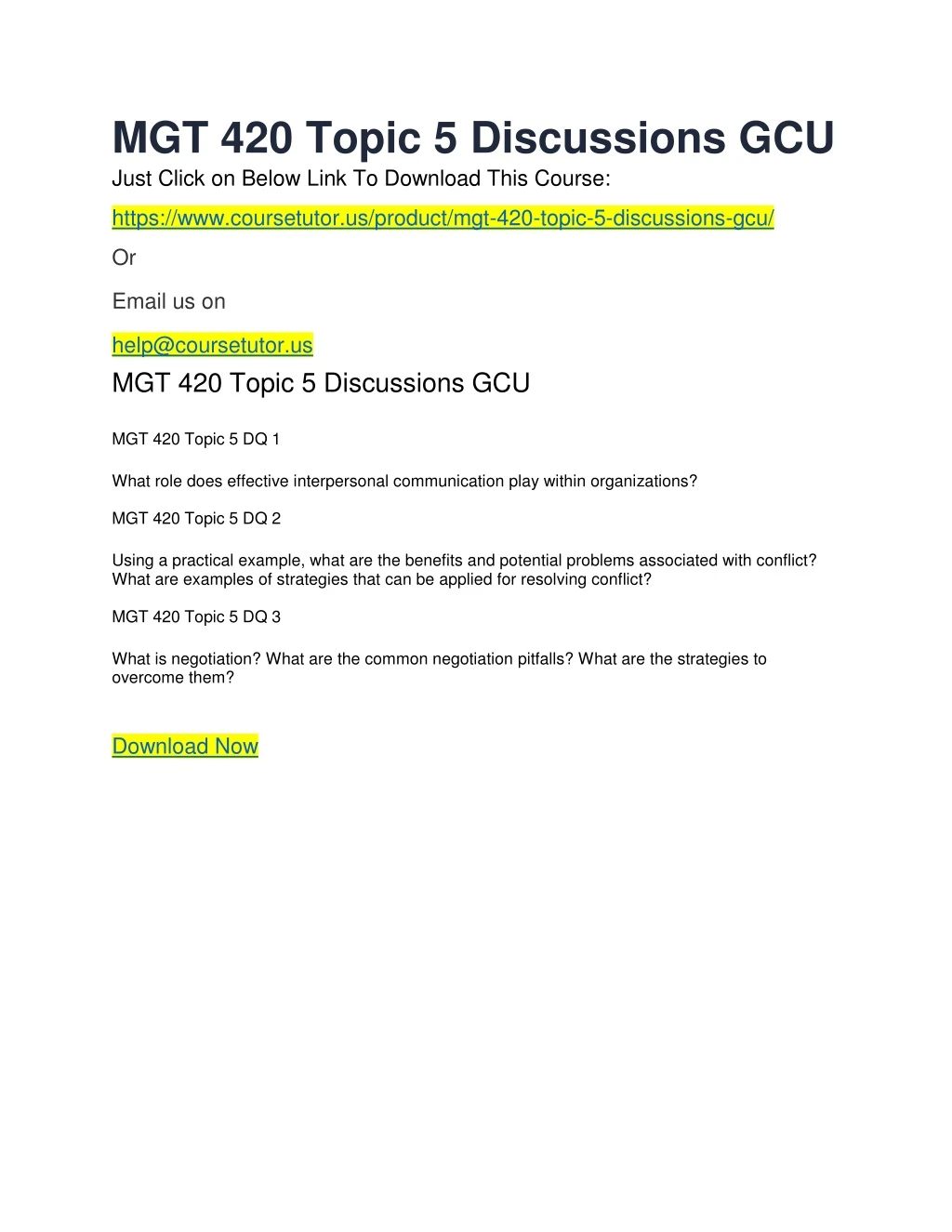 mgt 420 topic 5 discussions gcu just click