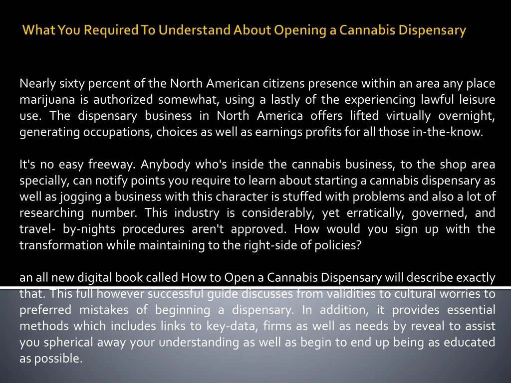 what you required to understand about opening a cannabis dispensary
