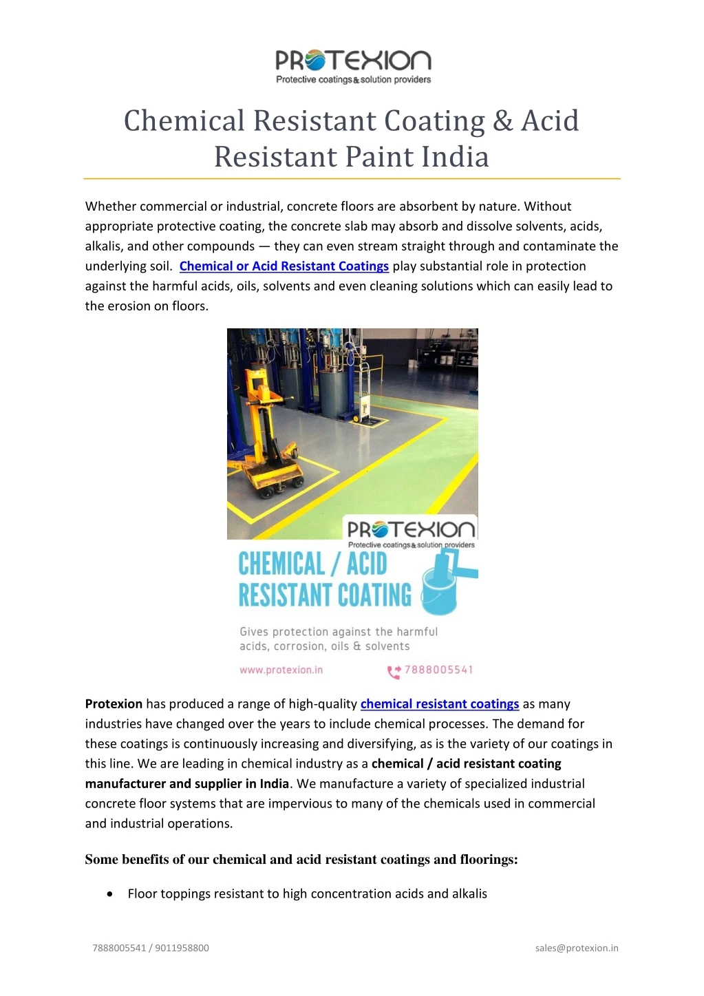 chemical resistant coating acid resistant paint
