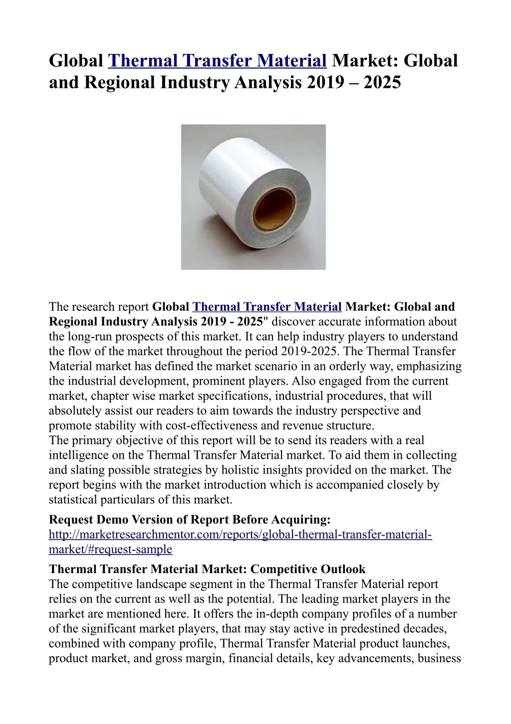global thermal transfer material market global