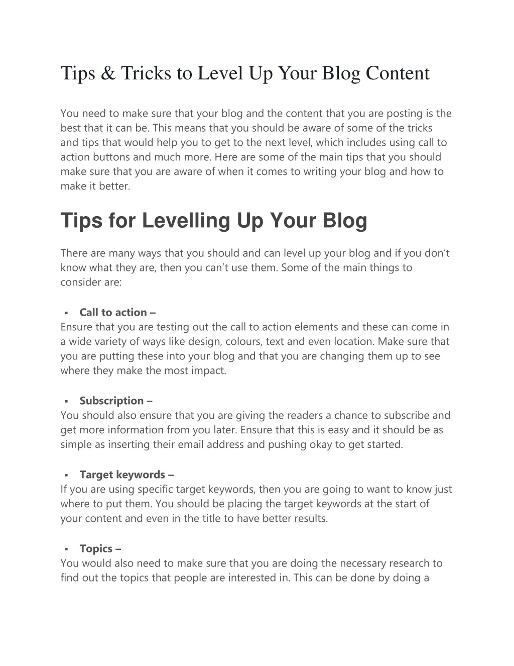 tips tricks to level up your blog content