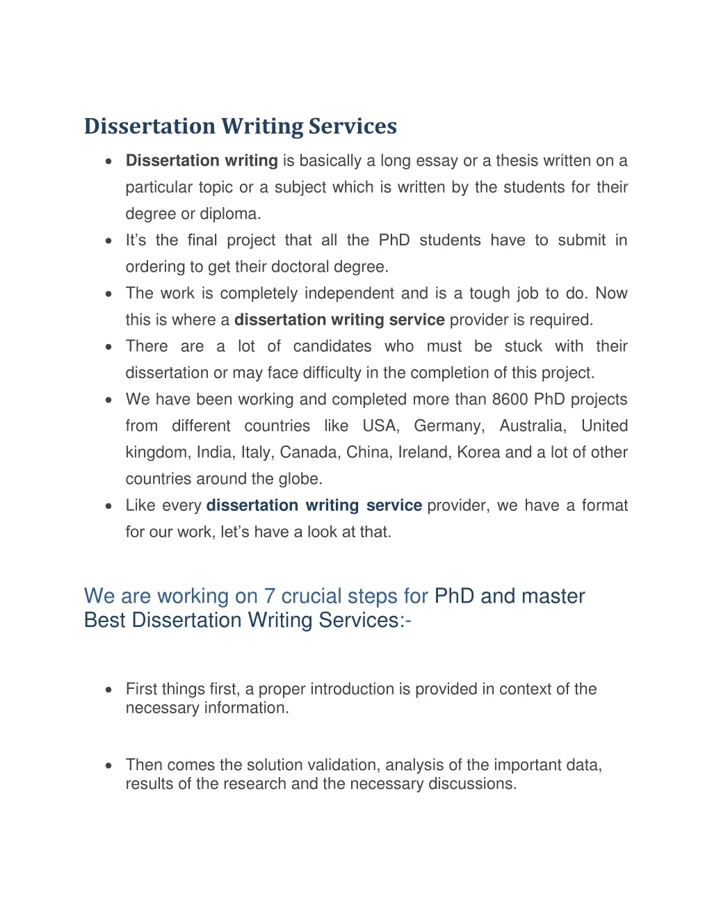 dissertation writing services