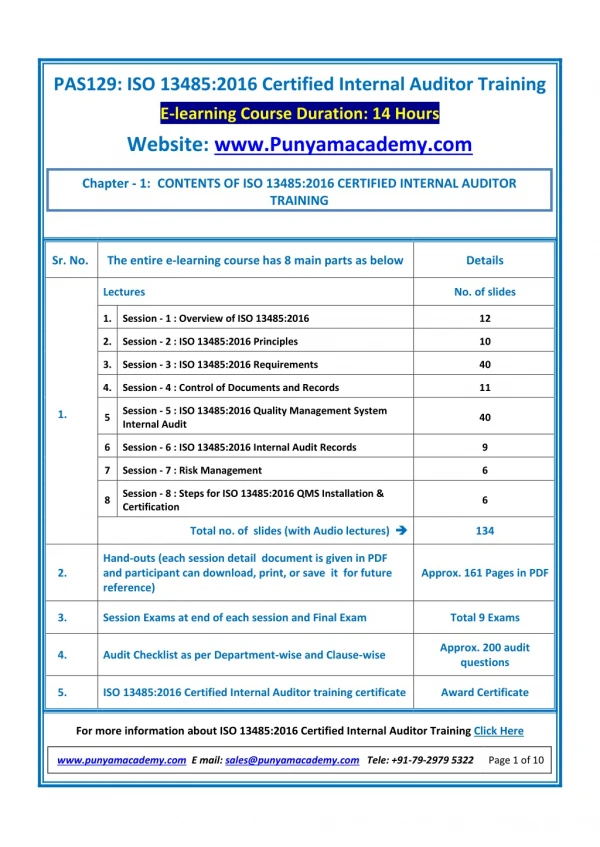 pas129 iso 13485 2016 certified internal auditor