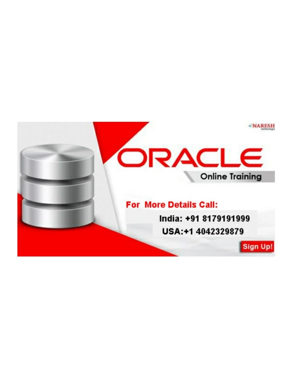 Oracle Online Training In USA | Oracle Online Course In USA | NareshIT