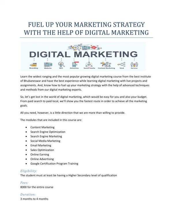 FUEL UP YOUR MARKETING STRATEGY WITH THE HELP OF DIGITAL MARKETING